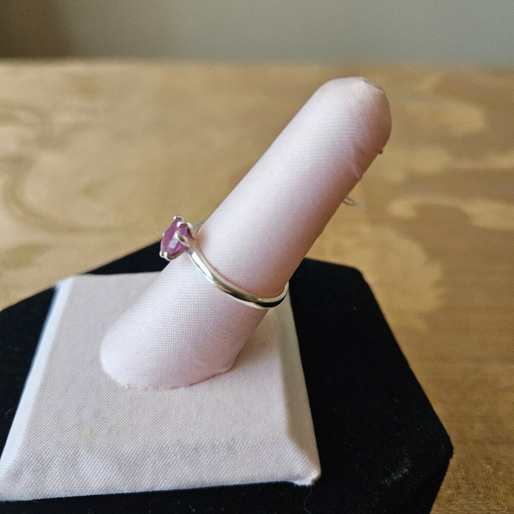 Sterling Silver Ruby Solitaire Ring - image 2